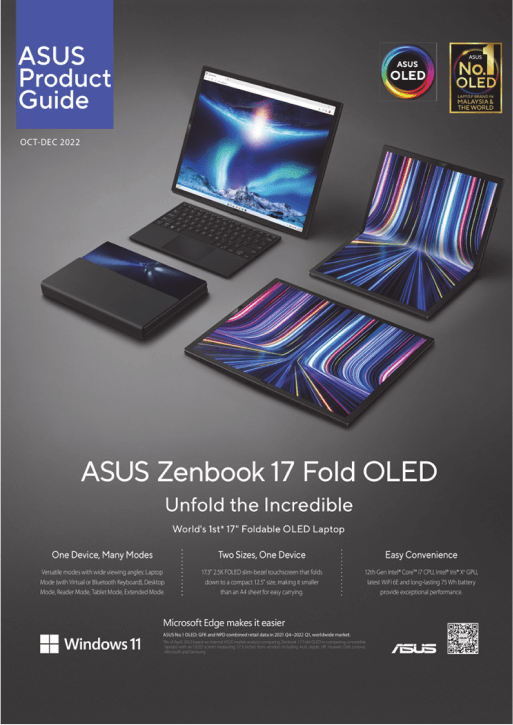 Exemplo de guia de produto Asus aprimorado com Flipsnack